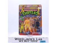 April O'Neil 10-Back Press Badge Stripes TMNT 1988 Playmates NEW Unpunched MOSC