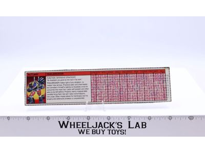 Trailbreaker Action Figure Tech Spec 1985 Vintage Hasbro G1 Transformers