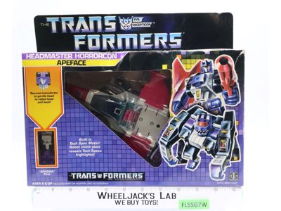Headmaster Apeface W/ BOX & INSERT 100% Complete 1986 G1 Transformers Vintage