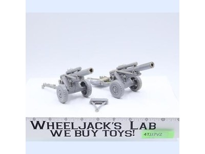 Lot of 2 Gray Howitzers WWII Plastic Toy Soldiers BMC CTS 6" Long