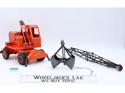 Orange Unit Crane & Shovel Corp Pressed Steel 1950s Doepke Vintage Metal Crane