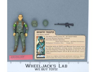 Grunt V1.5 Swivel Arms 100% Complete G.I. Joe 1982 Hasbro Vintage Action Figure