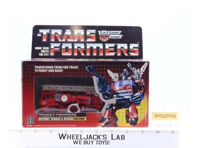 Inferno 100% Complete Boxed UNUSED STICKERS 1985 Action Figure G1 Transformers