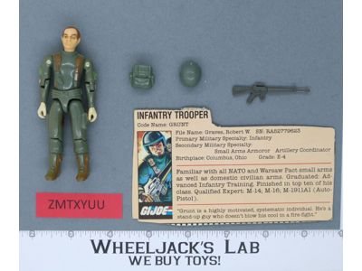 Grunt V1 Straight Arms 100% Complete G.I. Joe 1982 Hasbro Vintage Action Figure