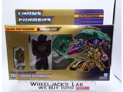 Roadblock Ultra Pretenders 100% Complete W/BOX & INSERT G1 Transformers Vintage