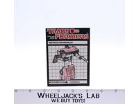 Overdrive Action Figure Instruction Manual Booklet 1984 G1 Transformers