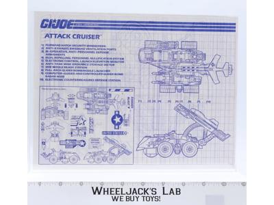 Attack Cruiser 1991 ORIGINAL Instructions/ Blueprints G.I. Joe Hasbro Vehicle