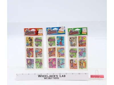 Beetlejuice Vinyl Puffy Stickers Lot of 3 1990 Gordy NEW SEALED