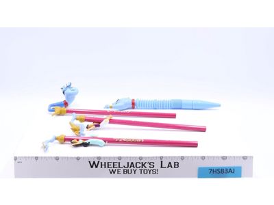 Lot of 3 Aladdin Pencils + 1 Bendy Pen Disney Applause NEW