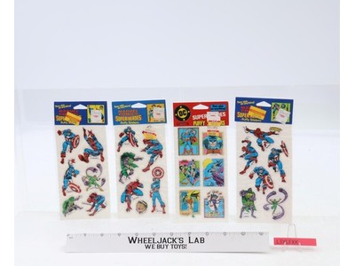 Marvel DC Puffy Stickers Lot of 4 1988 Gordy Vintage NEW SEALED