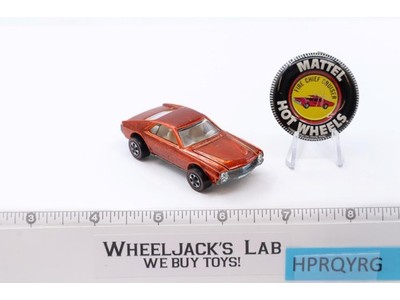 Custom AMX Orange w/ Button 1968 1969 Redline Hot Wheels Mattel Vintage RL