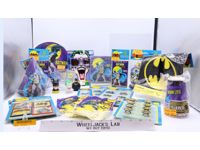Giant lot of Batman Party Supplies + Party Favors 1980s Unique NEW SEALED