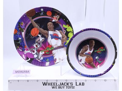 Michael Jordan 2pc Plate & Bowl Space Jam Warner Bros 1996 Tune Squad