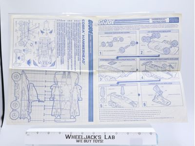 Cobra Hammerhead 1990 ORIGINAL Instructions Blueprints G.I. Joe Action Figure