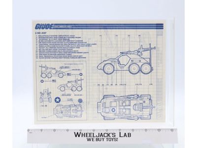 6 WD Jeep Desert Fox 1988 ORIGINAL Instructions Blueprints G.I. Joe Hasbro