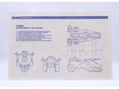Cobra Overlord's Dictator 1989 ORIGINAL Instructions / Blueprints G.I. Joe