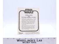 Admiral Ackbar Mail Away Paper Insert ORIGINAL Star Wars 1982 Kenner