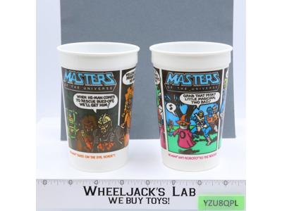 Set of 2 Plastic Cups He-Man Masters of the Universe 185 Burger King Mattel