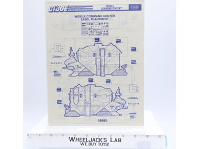 Mobile Command Center Label Placement ORIGINAL Instructions Blueprints G.I. Joe