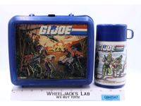 GI Joe Plastic Blue Lunch Box W/Thermos Water Bottle 1986 Hasbro Aladdin