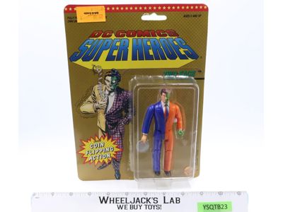 Two Face COIN FLIPPING ACTION Super Heroes DC Comics 1990 MOSC Vintage Toybiz