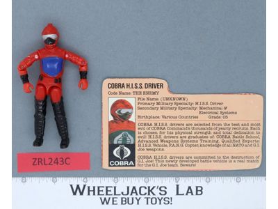 Cobra H.I.S.S. Driver V1 100% Complete G.I. Joe 1983 Hasbro Vintage Figure