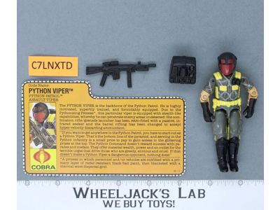 Python Viper V2 100% Complete G.I. Joe 1989 Hasbro Vintage Action Figure