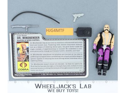 Dr. Mindbender V1 100% Complete G.I. Joe 1986 Hasbro Vintage Action Figure