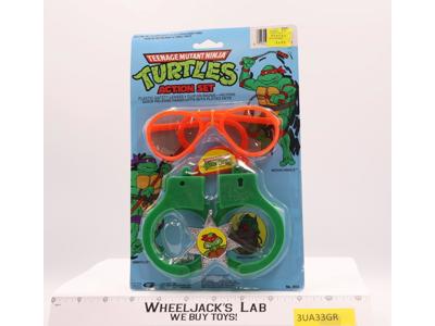 Action Set Glasses Badge Handcuffs TMNT 1988 Henry Gordy NEW SEALED