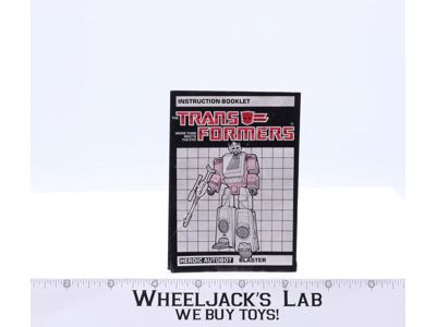 Blaster Figure Instruction Manual Booklet 1985 G1 Transformers