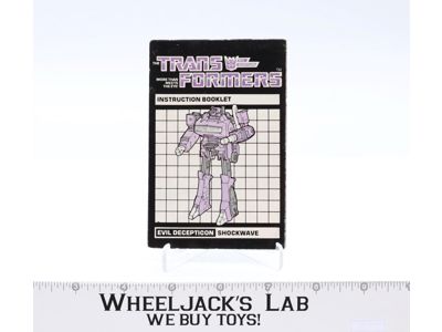 Shockwave Instruction Manual Booklet 1985 Hasbro G1 Transformers Action Figure