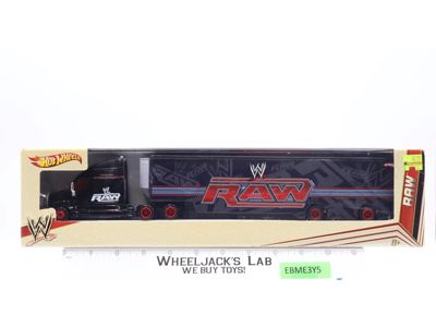 WWE RAW Wrestling Black Semi Truck & Trailer Hot Wheels 2011 Mattel NEW SEALED