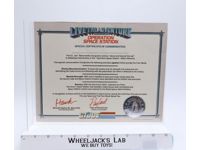 G.I. Joe Certificate Live the Adventure Operation Space Station 1987 Hasbro