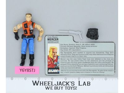 Mercer V1 100% Complete G.I. Joe 1987 Hasbro Vintage Action Figure