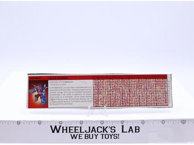 Ultra Magnus Action Figure Tech Spec 1986 Vintage Hasbro G1 Transformers