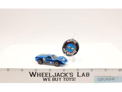 Ford J-Car Blue 1968 Mattel Hot Wheels Vintage Redline RL w/ Button