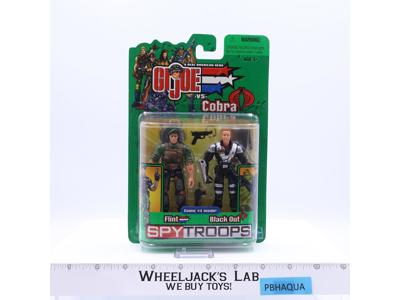 Flint vs Blackout GI Joe vs Cobra Spytroops 2003 Hasbro Action Figure NEW SEALED