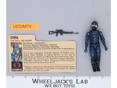 Cobra V1 Straight Arms 100% Complete G.I. Joe 1982 Hasbro Vintage  Action Figure