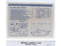G.I. Joe Avalanche 1990 ORIGINAL Instructions/ Blueprints G.I. Joe Hasbro