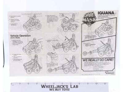 Kenner 1987 M.A.S.K. Iguana Vintage Instruction Manual