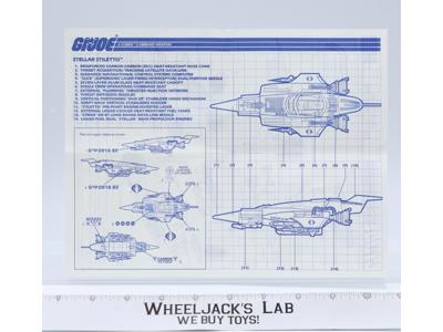 Stellar Stiletto 1988 ORIGINAL Instructions / Blueprints G.I. Joe Hasbro Vehicle