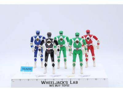 Lot of 5 Auto Morphin Power Rangers 1993 1995 5.5" Bandai Action Figures w/ Guns