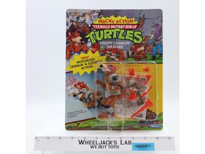 Creepy Crawlin' Splinter Wacky Action TMNT 1990 Playmates Figure NEW MOSC SEALED