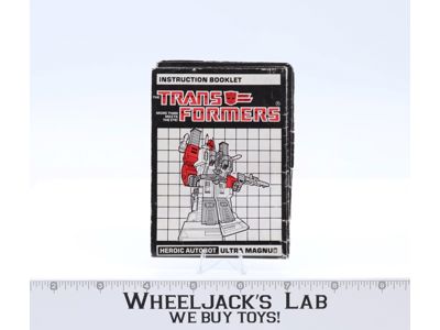 Ultra Magnus Instructions Manual Booklet 1986 Hasbro G1 Transformers