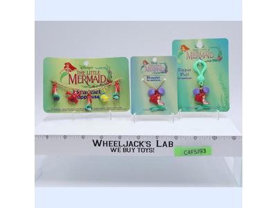 Lot of 2 Bracelets + Zipper Pull Charm The Little Mermaid Disney Applause NEW