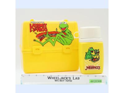Lunch with Kermit The Frog Plastic Yellow Lunchbox W/ Thermos 1981 King Seeley