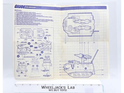 Warthog A.I.F.V. 1988 ORIGINAL Instructions / Blueprints G.I. Joe Hasbro Vehicle
