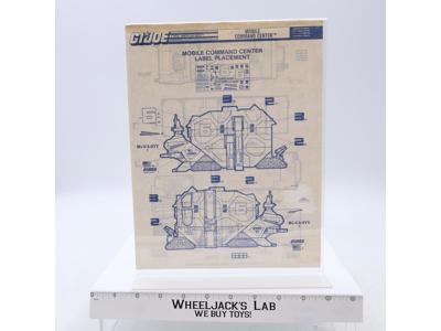 Mobile Command Center Label Placement ORIGINAL Instructions Blueprints G.I. Joe