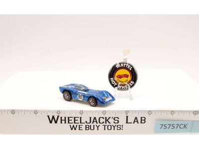 Ferrari 312P Blue Hot Wheels 1969 Mattel Redline Vintage RL w/ Button