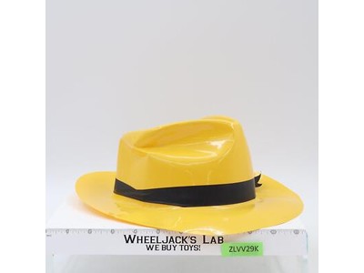 Plastic Yellow Detective Hat Fedora Dick Tracy Costume Accessory
